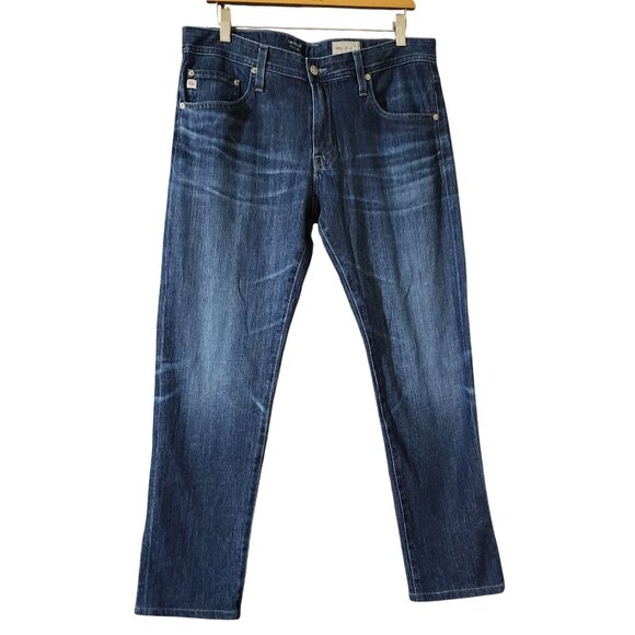 AG Adriano Goldschmied The Tellis Modern Slim Jeans 34R Denim360 Blue Cotton/Pol - Picture 1 of 10